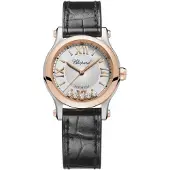 Chopard Dameur 278573-6013 Happy Sport Sølvfarvet/Læder Ø30 mm