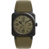 Bell & ross Herreur BR03A-MIL-CE/SRB BR 03 Military Grøn/Gummi