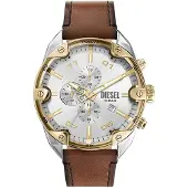 Diesel Herreur DZ4665 Spiked Sølvfarvet/Læder Ø49 mm