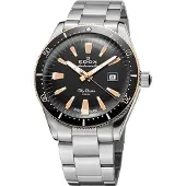 Edox Herreur 80126-357RNM-NIRB Skydiver Sort/Stål Ø42 mm