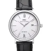 IWC Herreur IW356501 Portofino Sølvfarvet/Læder Ø40 mm
