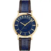 Versace Herreur VEJ400321 V Essential Blå/Læder Ø40 mm