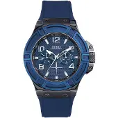 GUESS Herreur W0248G5 Rigor Blå/Gummi Ø45 mm