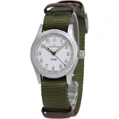 Hamilton Dameur H69301910 Khaki Field Hvid/Tekstil Ø33 mm