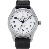 IWC Herreur IW328207 Pilots Sølvfarvet/Læder Ø40 mm