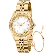 Just cavalli Dameur JC1L361M0055 Vittoria Glam Hvid/Gul guldtonet