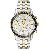 Versace Herreur VEZCA0624 Sport Sølvfarvet/Gul guldtonet stål Ø44