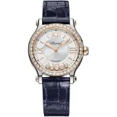 Chopard Dameur 278608-6003 Happy Sport Sølvfarvet/Læder Ø33 mm