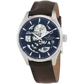 Hamilton Herreur H42535541 Jazzmaster Skeleton Blå/Læder Ø40 mm