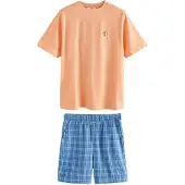 Next Pyjamas kort blå / pastelblå / grøn / laks