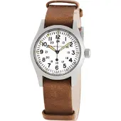 Hamilton Herreur H69439511 Khaki Field Hvid/Læder Ø38 mm