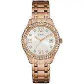 GUESS Dameur W0848L3 Dress Sølvfarvet/Rosaguldtonet stål Ø37 mm