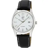 ETT Eco Tech Time Herreur EGS-40406-11L Motion Drive Hvid/Læder Ø41