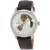 Hamilton Herreur H32675551 Jazzmaster Open Heart Sølvfarvet/Læder