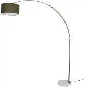 QAZQA Stålgulvlampe med mørkegrøn skærm 50 cm - XXL