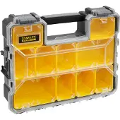 Stanley 1-97-518, Kasse til smådele, Plast, Sort, Transparent, Gul, Hængsel, 446 mm, 357 mm