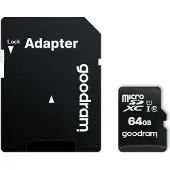 Goodram 64GB microSDXC hukommelseskort M1AA-0640R12 cl 10 UHS-I + adapter