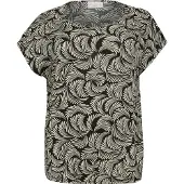 KAFFE CURVE Bluse 'KCSonna Stanley' ecru / sort