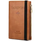 INF Slim RFID-blokerende paspung - multifunktionel rejsearrangør LightBrown