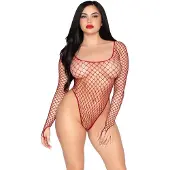 Leg avenue High-Cut Industrial Net Bodysuit Red