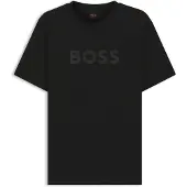BOSS T-shirt i bomuld med stort tone-i-tone logo
