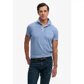 Superdry Superdrytil mænd. M1110486A Polo Classic Cotton Linen blå (XL), Casual, Bomuld, Korte ærmer