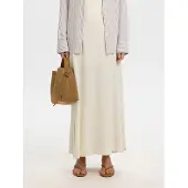 Selected Viva Ankle Linen Blend Højtaljet Langt Nederdel