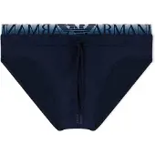 Emporio Armani Emporio Armanitil mænd. EM000582_AF20432 Slip-badebukser med marineblåt logobånd (XXL), Badetøj, Polyester
