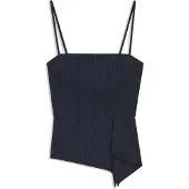HUGO Nålestribet top med peplum-kant