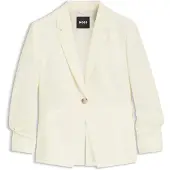 BOSS Slim fit blazer i japansk crepe med rynkede ærmer