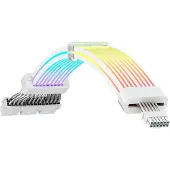 GameMax - Forlængerkabel til strøm - 8 pin stikforbindelse til 12VHPWR - 300 V - 7 A - 31 cm - til GPU - hvid