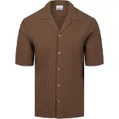 Supply & Co Kortæret Skjorte Stretch Brun åle