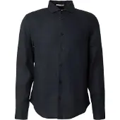 Superdry Superdrytil mænd. M4011103A Navy Riviera-skjorte i hør (M), Casual, Linned, Klassisk, Lange ærmer, Blå