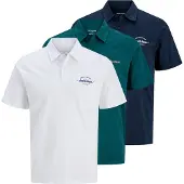 Jack & Jones Bluser & t-shirts 'JJBrandon' navy / petroleum / hvid