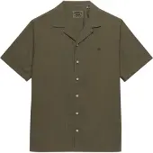 Superdry Superdrytil mænd. M4011138A Cabana grønbrun skjorte (M), Casual, Bomuld, Korte ærmer