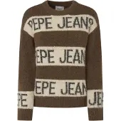 Pepe Jeans Pepe Jeanstil kvinder. PL702226 Helmi brunstribet strikket trøje (M), Casual, Polyester
