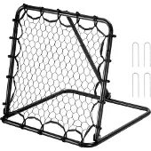 Vevor Fodbold Rebounder Rebound Net, Kick-Back 34"x34", Bærbare Fodboldtræningsgaver, Fuldt Justerbare Vinkler Målnet, Hjælpemidler og Udstyr til Børn, Teenagere og Alle Aldre, Nem Opsætning og Perfek