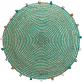 Douceur D`Interieur Børnetæppe med dikkedarer/pomponer BALOO Ø 90 cm