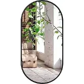 Leobert Oval spejl 80x40 cm sort ramme