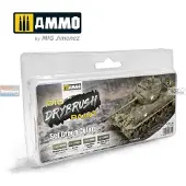 Vallejo Ammo DIO Drybrush Paint - sæt grønne farver