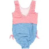 Playshoes Badedragt 'Krebs' røgblå / royalblå / guld / lys pink / hvid