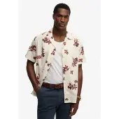 Superdry Superdrytil mænd. M4011136A Cabana Poolside Shirt hvid (L), Casual, Bomuld, Korte ærmer