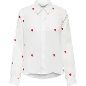 ONLY Bluse 'ONLHEART' rød / hvid