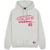 AND1 Sweatshirt lysegrå / knaldrød