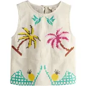 Next Bluse ecru / turkis / gul / pink