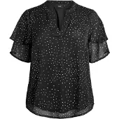 Zizzi Bluse 'Doru' sort / hvid