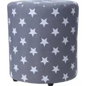 Home Styling Collection puf STARS, 30 cm, grå med stjerner