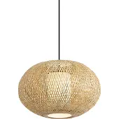 QAZQA Japandi Pendellampe Bambus 50cm IP44 - Moana