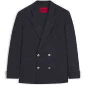 HUGO Modern fit blaer i poplin af uldblanding