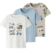 Name it Shirts 'NMMDanny' lyseblå / taupe / sort / hvid